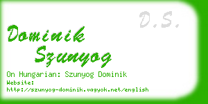 dominik szunyog business card
